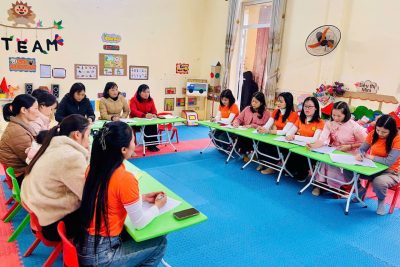 Sinh hoạt chuyên môn theo nghiên cứu bài học Tổ 3 tuổi